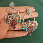 Kiran silver alike earrings
