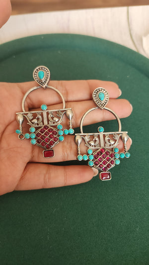 Kiran silver alike earrings