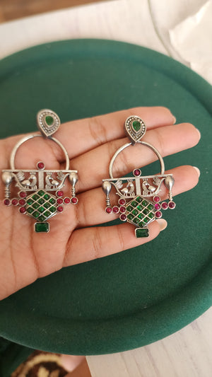 Kiran silver alike earrings