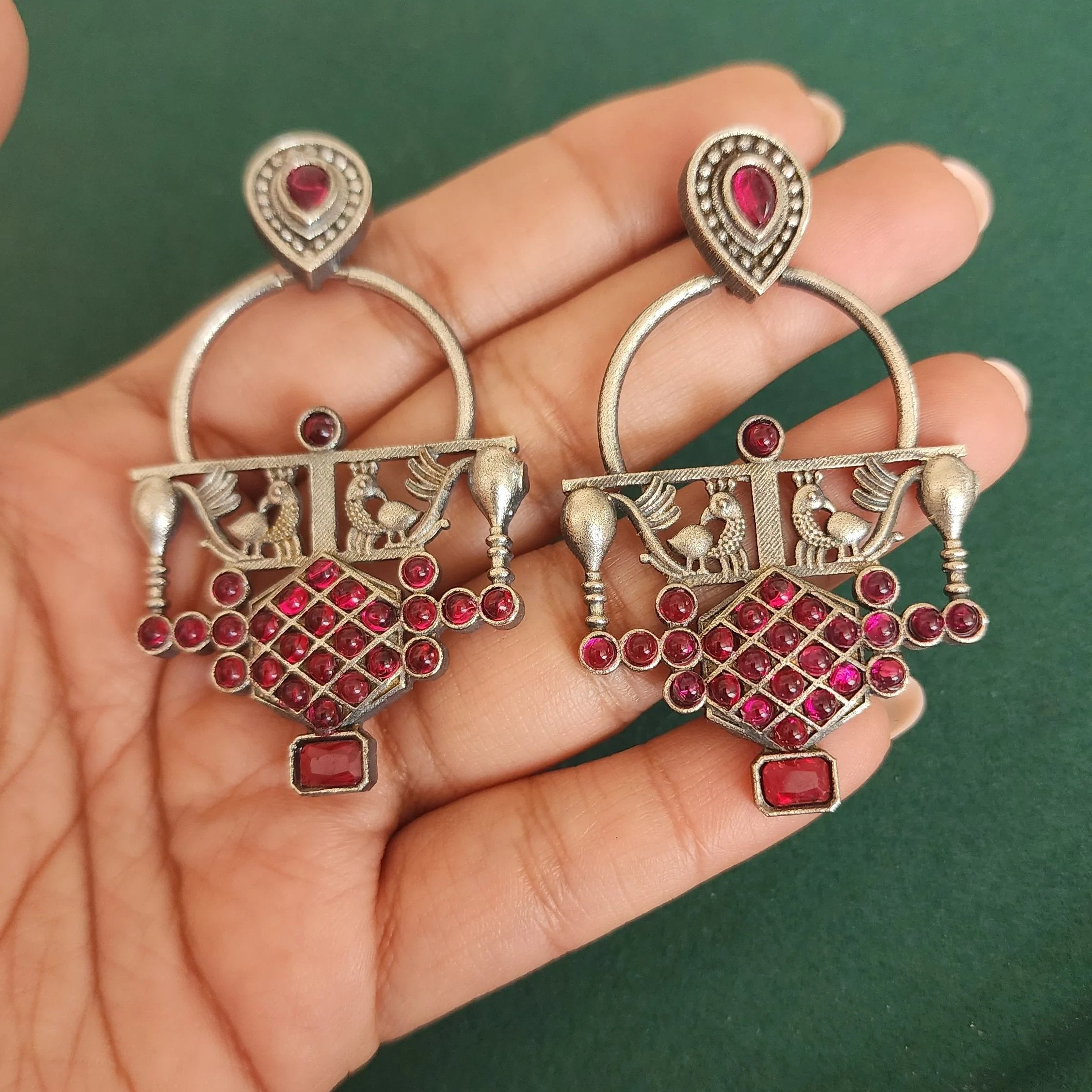 Kiran silver alike earrings