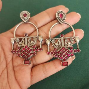 Kiran silver alike earrings