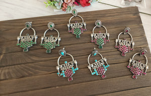 Kiran silver alike earrings