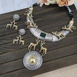 Deer dualtone hasli necklace set