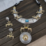Deer dualtone hasli necklace set