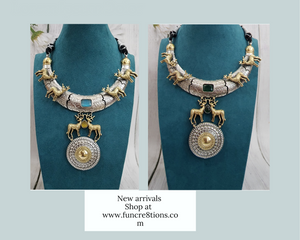 Deer dualtone hasli necklace set