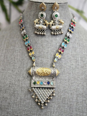 Anvi dualtone necklace set