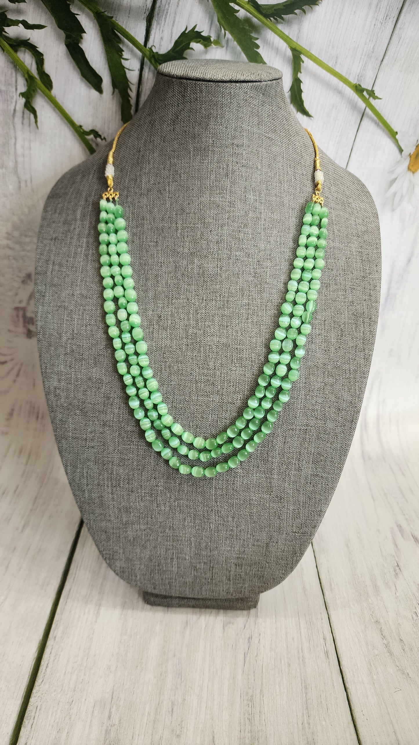 Handmade beaded layered bead necklace