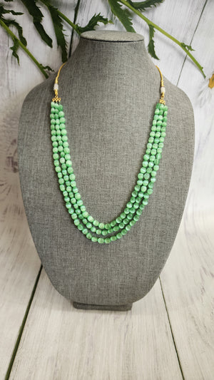 Handmade beaded layered bead necklace
