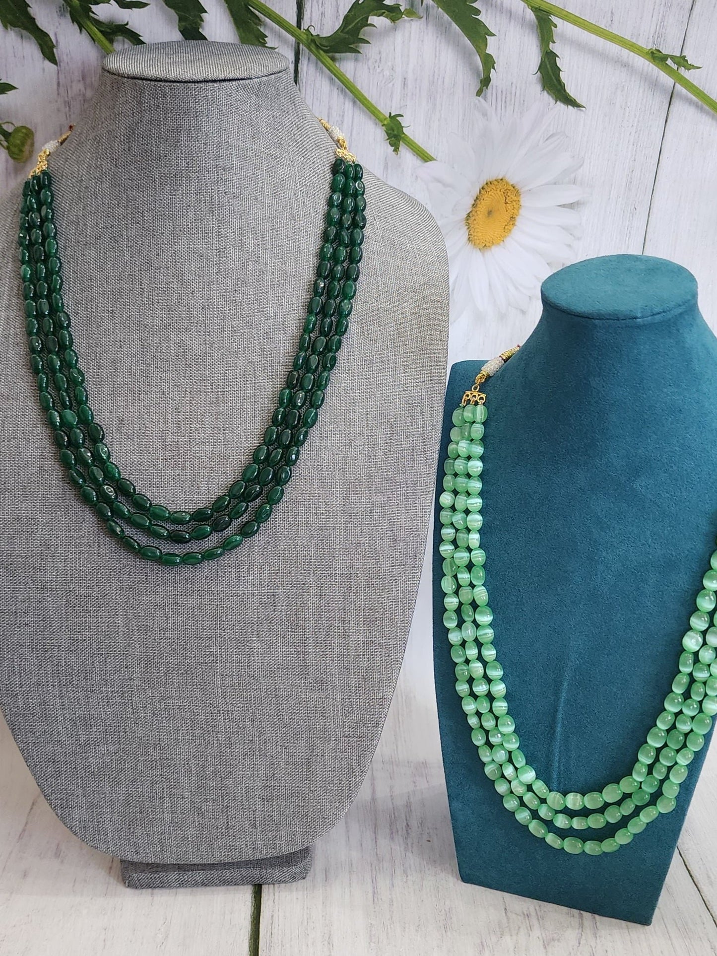 Handmade beaded layered bead necklace