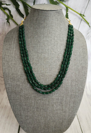 Handmade beaded layered bead necklace