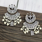 Black rodium plated jhumka earrings