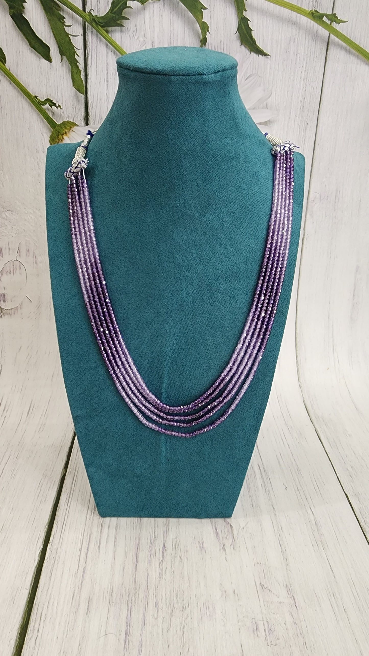 Handmade beaded layered bead necklace