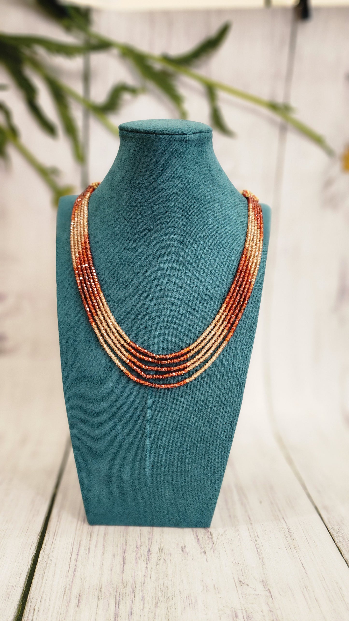 Handmade beaded layered bead necklace