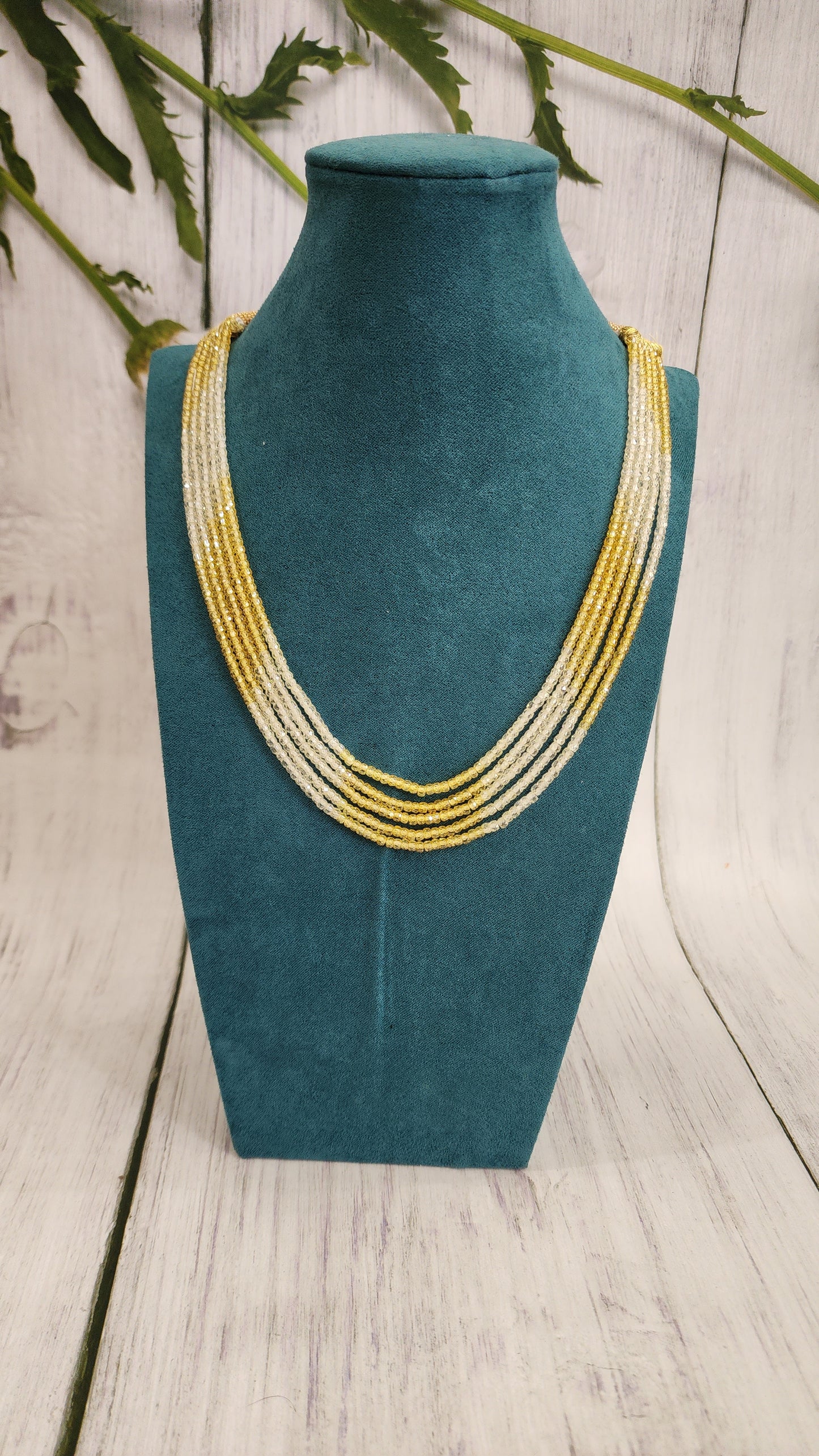 Handmade beaded layered bead necklace