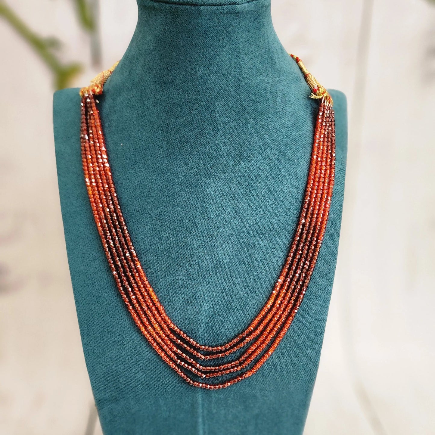 Handmade beaded layered bead necklace