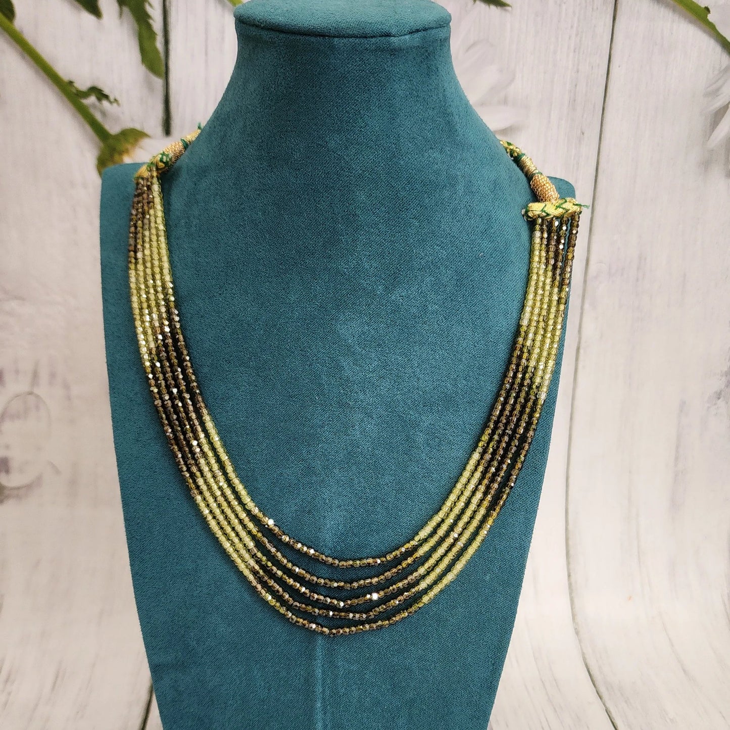 Handmade beaded layered bead necklace