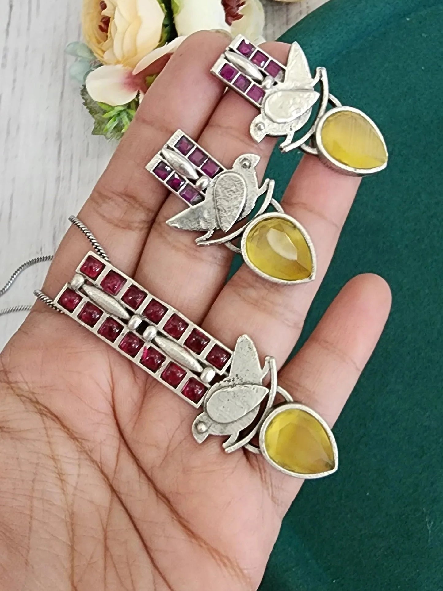 Antique Silver look alike Necklace set