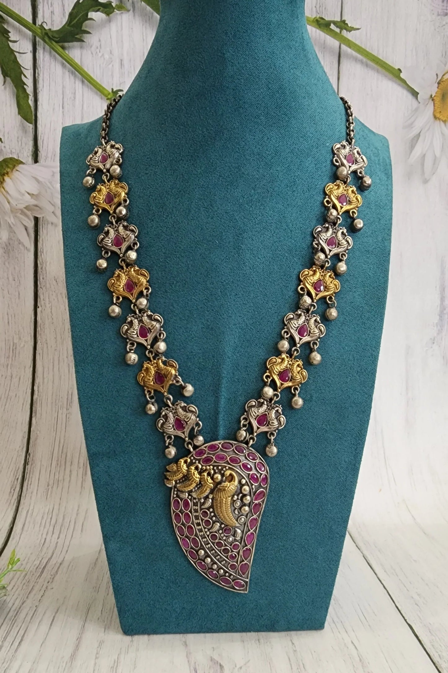 Dual tone fusion dualtone pendant necklace