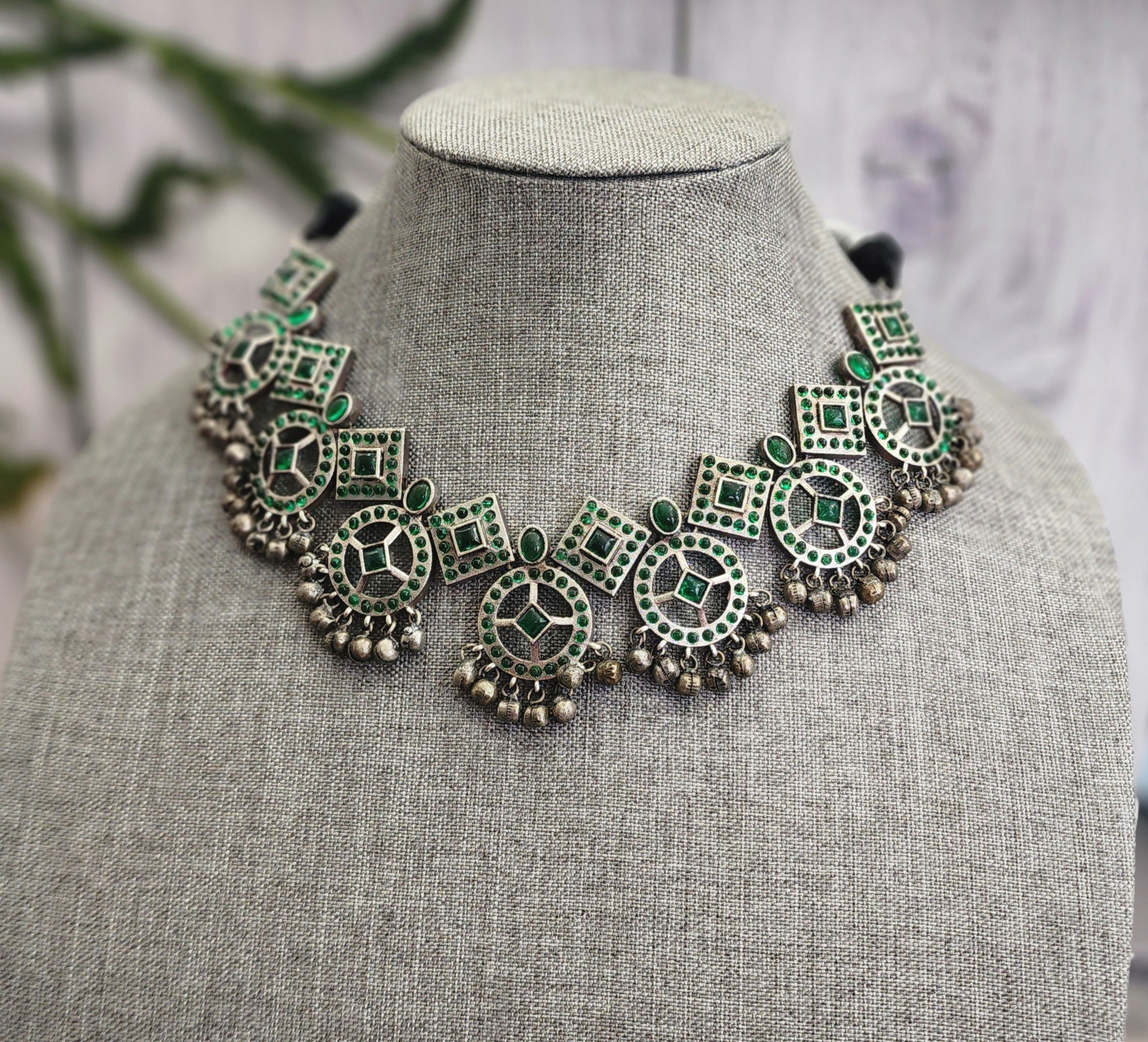 Amora silver alike necklace set