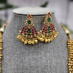 Beaded goldplated statement necklace set