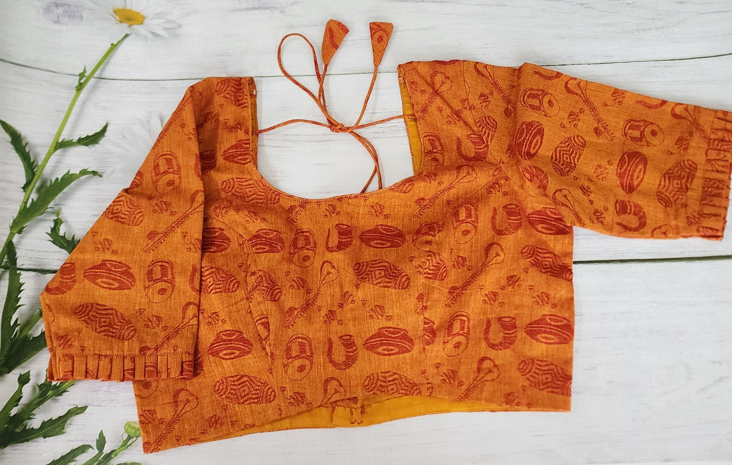 Kalamkari blouse elbow hands blouse cotton blouse saree blouse crop top blouse