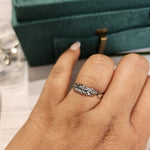Adjustable feather Stone 925 silver Ring