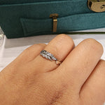 Adjustable feather Stone 925 silver Ring