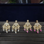 Meenakari handpainted chandbali earrings