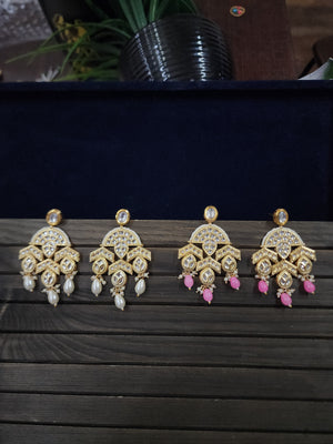Meenakari handpainted chandbali earrings