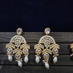 Meenakari handpainted chandbali earrings