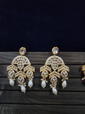 Meenakari handpainted chandbali earrings
