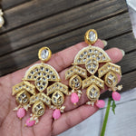 Meenakari handpainted chandbali earrings