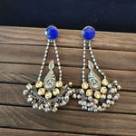 Ridhi silver alike fusion jhumka earrings