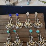 Ridhi silver alike fusion jhumka earrings