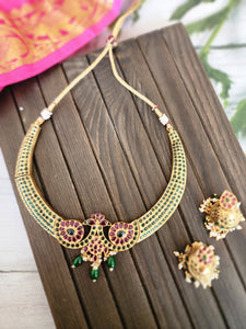 Tiru goldplated statement necklace set