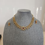 Beaded goldplated statement necklace set
