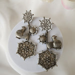 Bird silver alike earrings