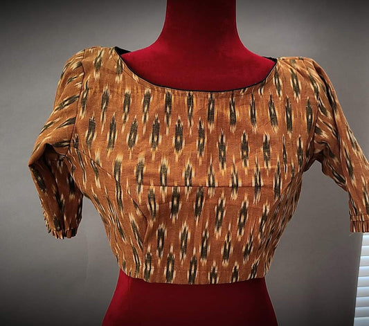 Ikkath cotton blouse elbow hands blouse cotton blouse saree blouse crop top blouse Ikkat blouse