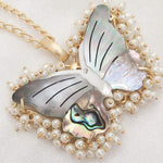 Mother of pearl butterfly necklace