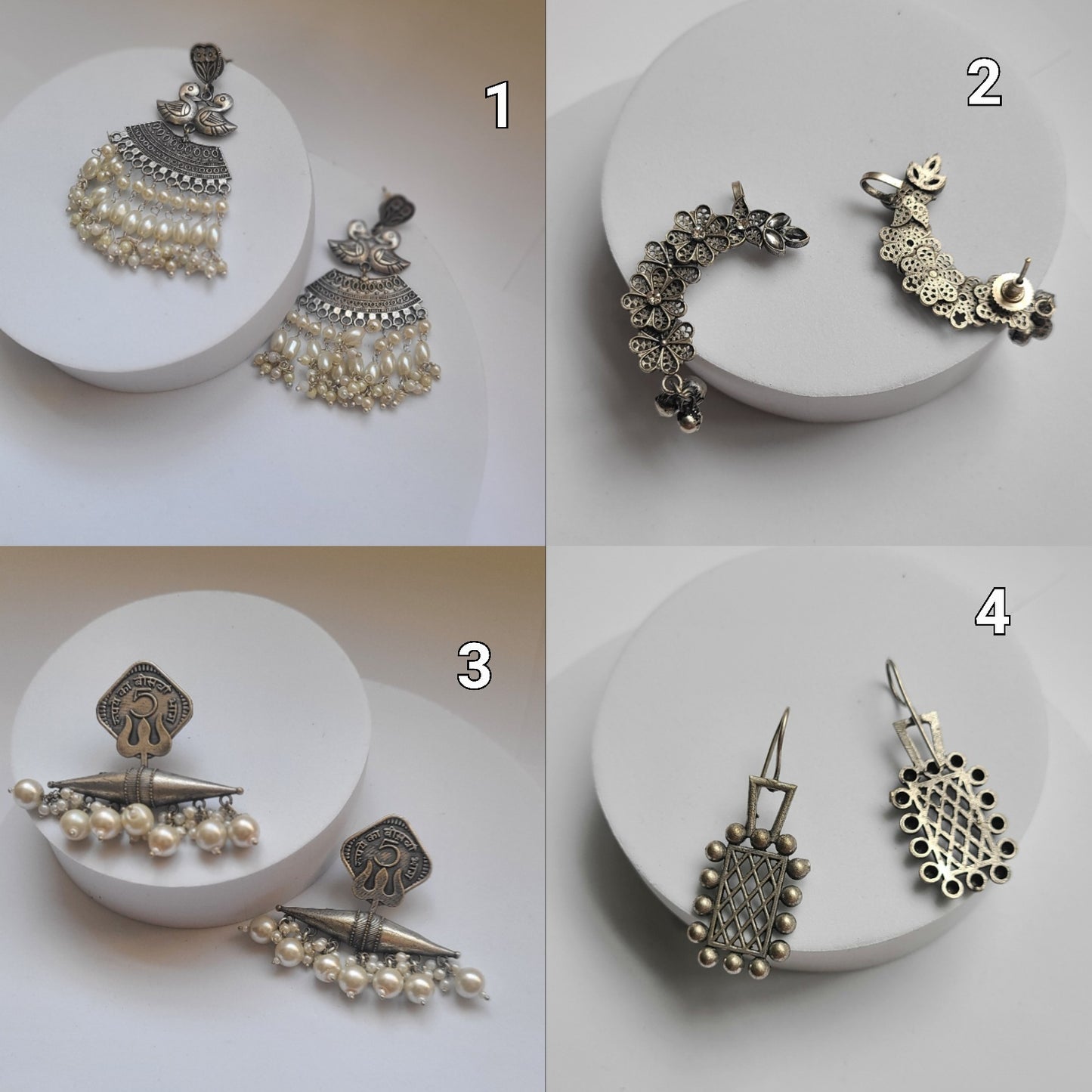 Leeya unique silver alike earrings collection
