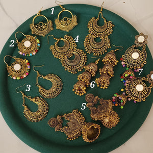 Antique gold earrings collection