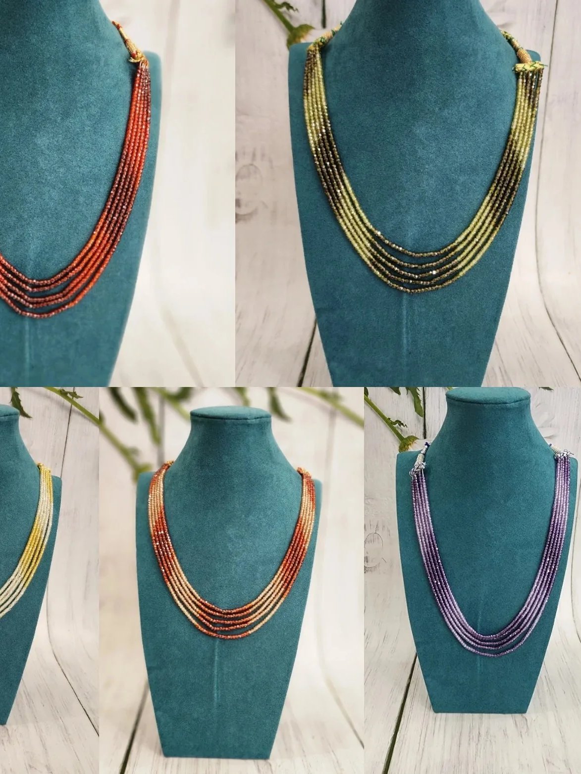 Handmade beaded layered bead necklace