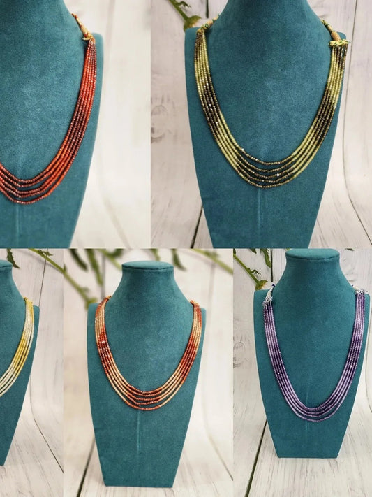 Handmade beaded layered bead necklace