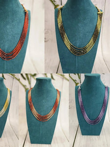 Handmade beaded layered bead necklace