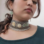 Anuhya fusion handmade Silver Alike choker Necklace