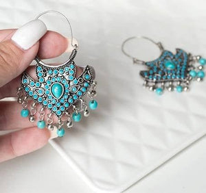 Turquoise Bohemian Afghani ethnic earrings