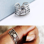 925 silver multi-layer adjustable ring