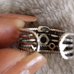 925 silver multi-layer adjustable ring