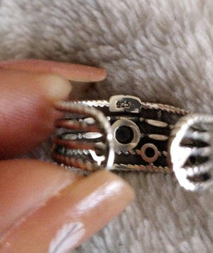 925 silver multi-layer adjustable ring