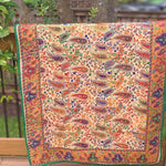 Madhubani dupatta phulkari dupatta hand embroidered dupatta kalamkari gift for her women gifts half white dupatta blue dupatta red dupatta
